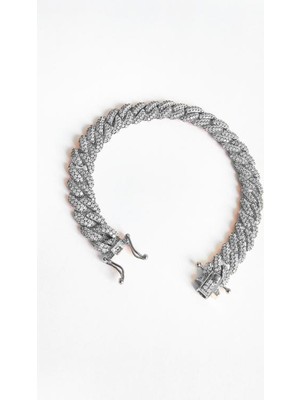 Mistik Silver Beyaz Zirkon Taşlı Gümüş Bileklik