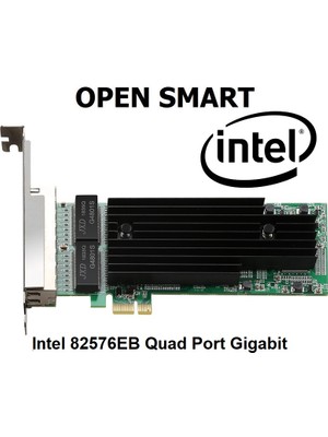 Open Smart OPS01G64NT Quad / 4 Port Intel 82576EB Gigabit Pcı-E X1 Ethernet Kart