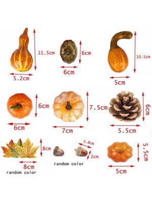 Lovoski 50X Yapay Çeşitli Kabak Çam Koni Acorn Akçaağaç Yaprağı Dıy Çelenk Ev Dekorasyonu (Yurt Dışından)