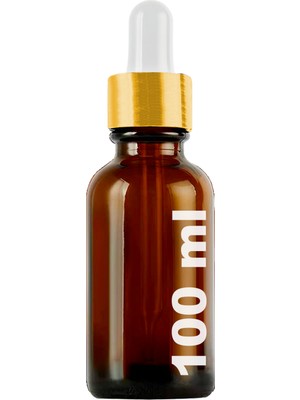Afracam 100 cc Amber Damlalık Metal Gold Sızdırmaz Kapaklı 100 ml Dropper Cam Serum Şişesi 1 Adet