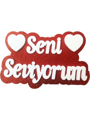 Festivall Strafor Dekor Süs Seni Seviyorum El Yazılı Pano