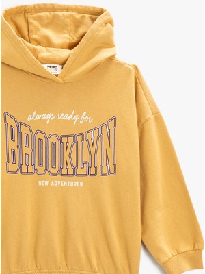 Koton Brooklyn Baskılı Kapüşonlu Sweatshirt Pamuklu