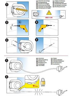 Dtools 2 Ayarlanabilir Pvc Halat Ipli Geri Çekilebilir Çamaşır Ipi (Yurt Dışından)