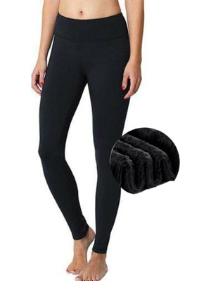 Vonda Wear Kadın Siyah 23000 Peluş Ince Tüylü Kışlık Tayt