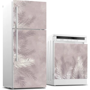 Sticker Art Buzdolabı ve Bulaşık Makinası Beyaz Eşya Sticker Kaplama Palmiye Yaprak