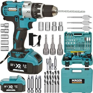 Germany Thechnology Xr 58 Watt 5 Ah Darbeli Çift Akülü Şarjlı Vidalama Matkap MGR1058DRBM