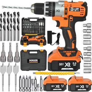 Germany Thechnology Xr 58 Watt 5 Ah Darbeli Çift Akülü Şarjlı Vidalama Matkap