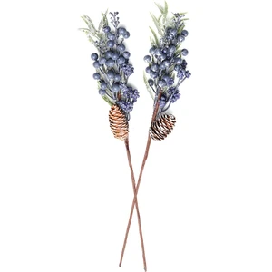 Yılbaşı Çiçeği Mor Üzümlü Yapay Dal 43 cm 2'li