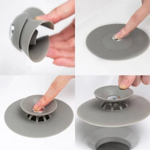 Iki Kademeli Dokunmatik Lavabo Tıkacı Silikon Lavabo Gider Tıpası 2 Adet