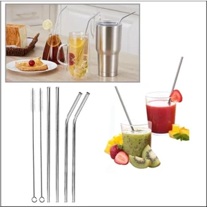 4'lü Paslanmaz Çelik Metal Pipet ve Temizleme Fırçası