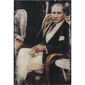 Atatürk Portre Görünümlü Ahşap Tablo