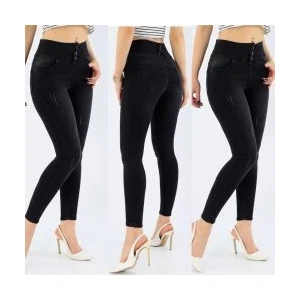 Yüksek Bel Likralı Jean Pantolon 90 cm