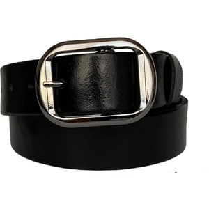 Deri Mat Gümüş Tokalı Kadın Kemeri 4 cm