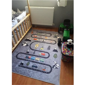 STY Home Gri Trafik Yold Çocuk Kaymaz Tabanlı Makinede Yıkanabilir Halı Kilim Yolluk Gri
