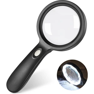 12 LED Işıklı 10X El Büyüteç (Yurt Dışından)
