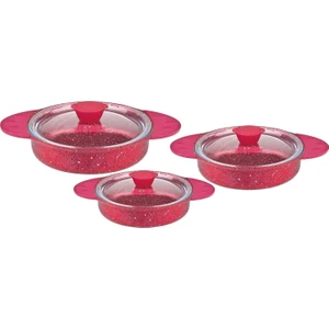 Oms 6 Parça Granit Sahan Set 3015 Kırmızı