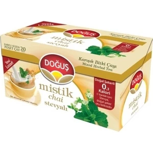 Doğuş Çay Doğuş Stevyalı Mistik Chai 4 Kutu 20'li Süzen Poşet Sallama Bitki Çayı