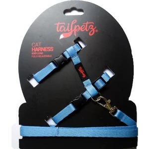 Tailpetz Cat Harnes Blue Ayarlanır Kedi Gezdirme Takım Tasması