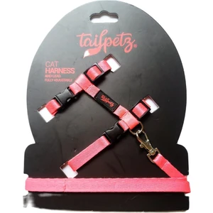 Tailpetz Cat Harnes Pink Ayarlanır Kedi Gezdirme Takım Tasması