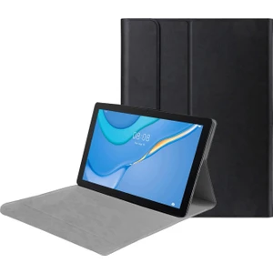 Huawei Matepad T10 9.7 Inch Sleeve Serisi Mıknatıs Kapaklı Standlı Suni Deri Kılıf - Siyah