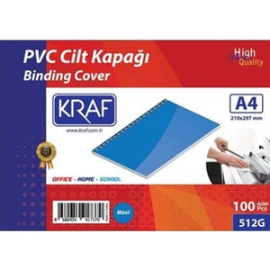 A4 Pvc Cilt Kapakları 100 Lü Pk  Mavi
