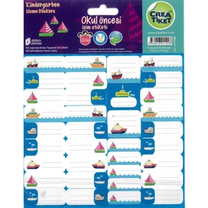 Crea Ticket Okul Öncesi Isim Etiketi Mavi 3 Lü 1122