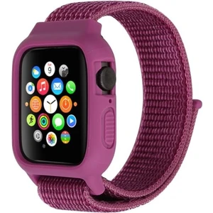 Apple Watch Uyumlu 1 2 3 4 5 42MM 44MM Zırhlı Loop Örgü Kılıf Tme Kordon