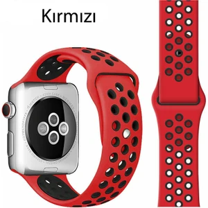 Apple Watch Uyumlu 1 2 3 4 5 6 7 42MM 44MM 45MM Spor Silikon Tme Kordon
