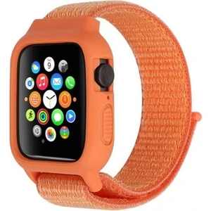 Apple Watch Uyumlu 1 2 3 4 5 42MM 44MM Zırhlı Loop Örgü Kılıf Tme Kordon