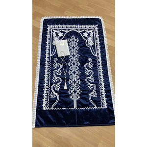 Ayhanhome Lacivert Kadife Seccade 3 Parça Çeyizlik Bohça Gelin Damat Seti