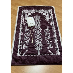 Ayhanhome Bordo Kadife Seccade 3 Parça Çeyizlik Bohça Gelin Damat Seti