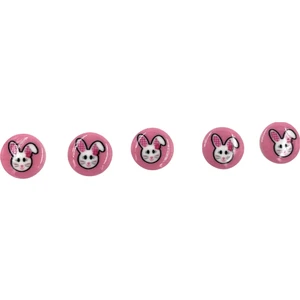 Özene Bezene 5 Adet Tavşan Düğme (Pembe)