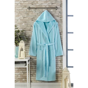 Pamuklu Kadife Kapüşonlu Unisex Bornoz