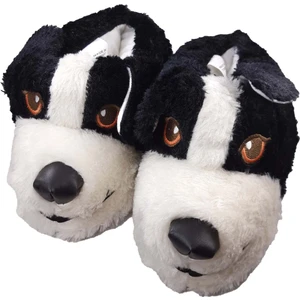 Terlik Market Unisex Köpekli  Hayvanlı Ev Pandufu  Siyah
