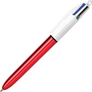 4 Colours Shine Kırmızı Gövde Tükenmez Kalem 12'li