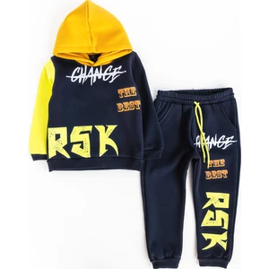 Kapüşonlu Yazı Baskılı Erkek Çocuk Eşofman Takımı