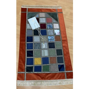 Ayhanhome Kırkyama Patchwork Kadife 3'lü Hediyelik Çeyizlik Bohça Seccade Seti