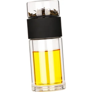 Çift Katmanlı Cam Çay Demlik Şişesi Gevşek 32 Oz Siyah (Yurt Dışından)