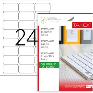 TW-2024 A4 64X34 mm 25'Li Şeffaf Lazer Yazıcı Etiketi