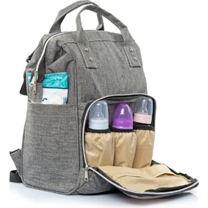 Tangmoda Gri Unisex Bebek Bakım Çantası Termos Bölmeli Bebek Bezi Taşıma Çantası