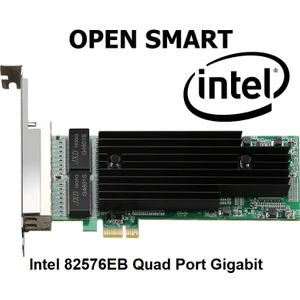 Open Smart OPS01G64NT Quad / 4 Port Intel 82576EB Gigabit Pcı-E X1 Ethernet Kart