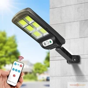 Solar Güneş Enerjili Kumandalı LED Projektör Sokak Lambası Hareket Sensörlü Aydınlatma