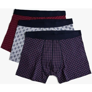 Erkek Desenli Pamuklu Basic 3'lü Boxer Seti