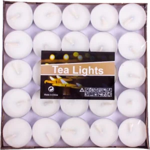 50'li Tealight Mum Yuvarlak Beyaz