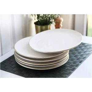 Porselen 6'lı Servis Tabağı 26 cm Beyaz Gold G2806