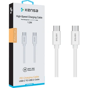 Pc-35 USB C – USB C Hızlı Şarj Kablosu Beyaz