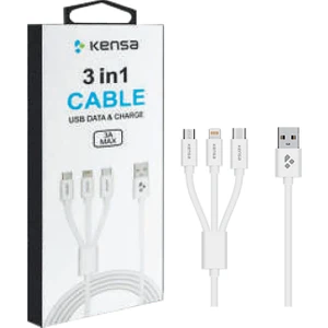 CB-300 Trıo Hızlı Şarj Kablosu Beyaz