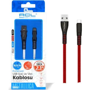 USB Type C Sarj Data Kablosu  Ack-43 Siyah