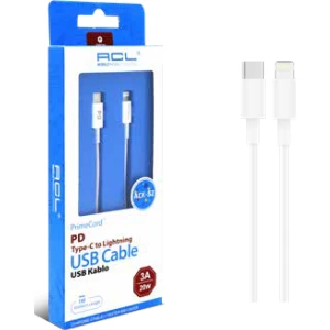 Type C Lightning Sarj Data Kablosu Ack-52 Beyaz