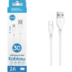 USB Micro Sarj Data Kablosu Ack-28 Beyaz